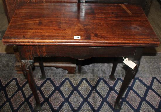 George II mahogany folding top tea table